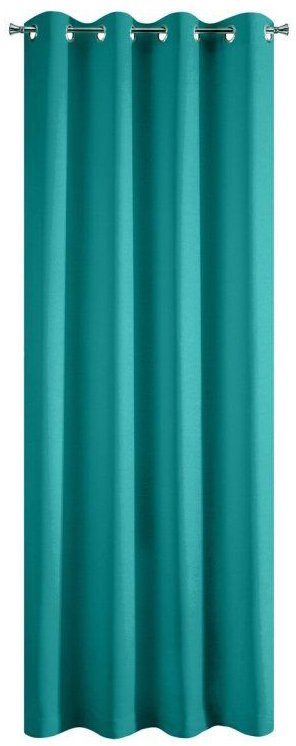Mybesthome EASY TOP dekorační závěs s kroužky 140 × 250 cm, tyrkysový, 1 ks