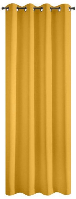Mybesthome EASY TOP dekorační závěs s kroužky 140 × 250 cm, mustard/hořčicový, 1 ks