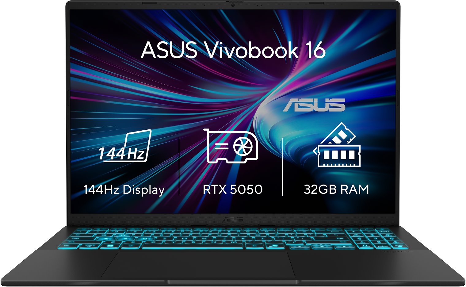 Herní notebook ASUS Vivobook Gaming V16 V3607VH-RP001W v matně černé barvě
