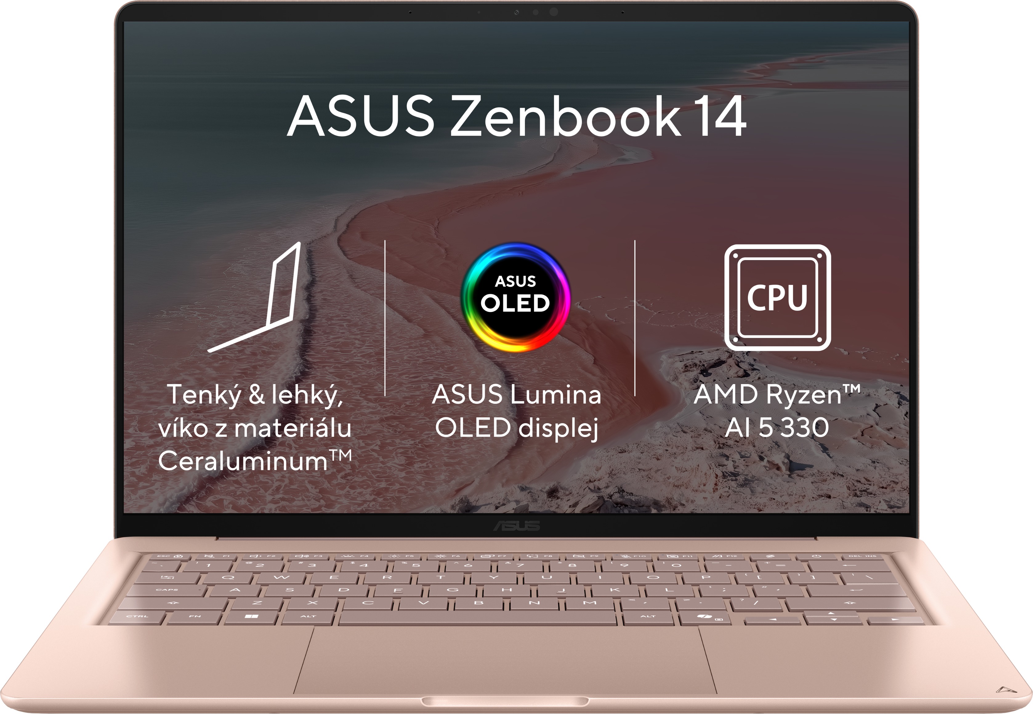 ASUS Zenbook 14 UX3480KA-OLED021W Komodo Coral celokovový (bez adaptéru)