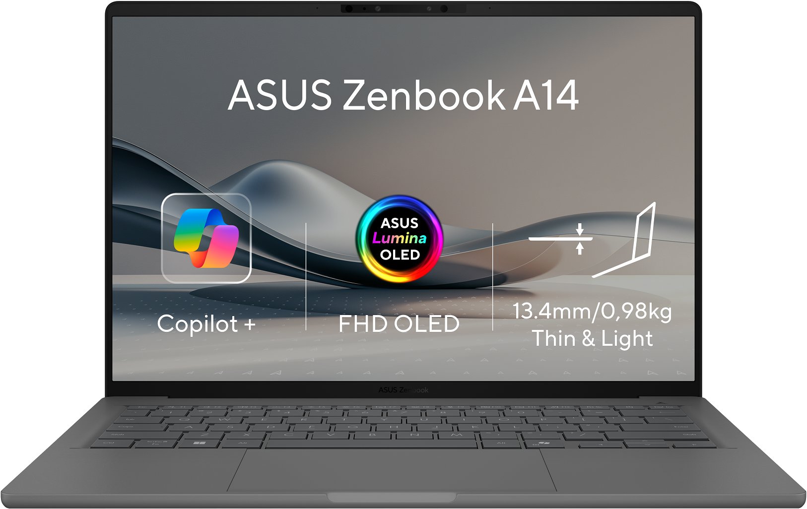 ASUS Zenbook A14 UX3407QA-OLED436W Iceland Gray celokovový