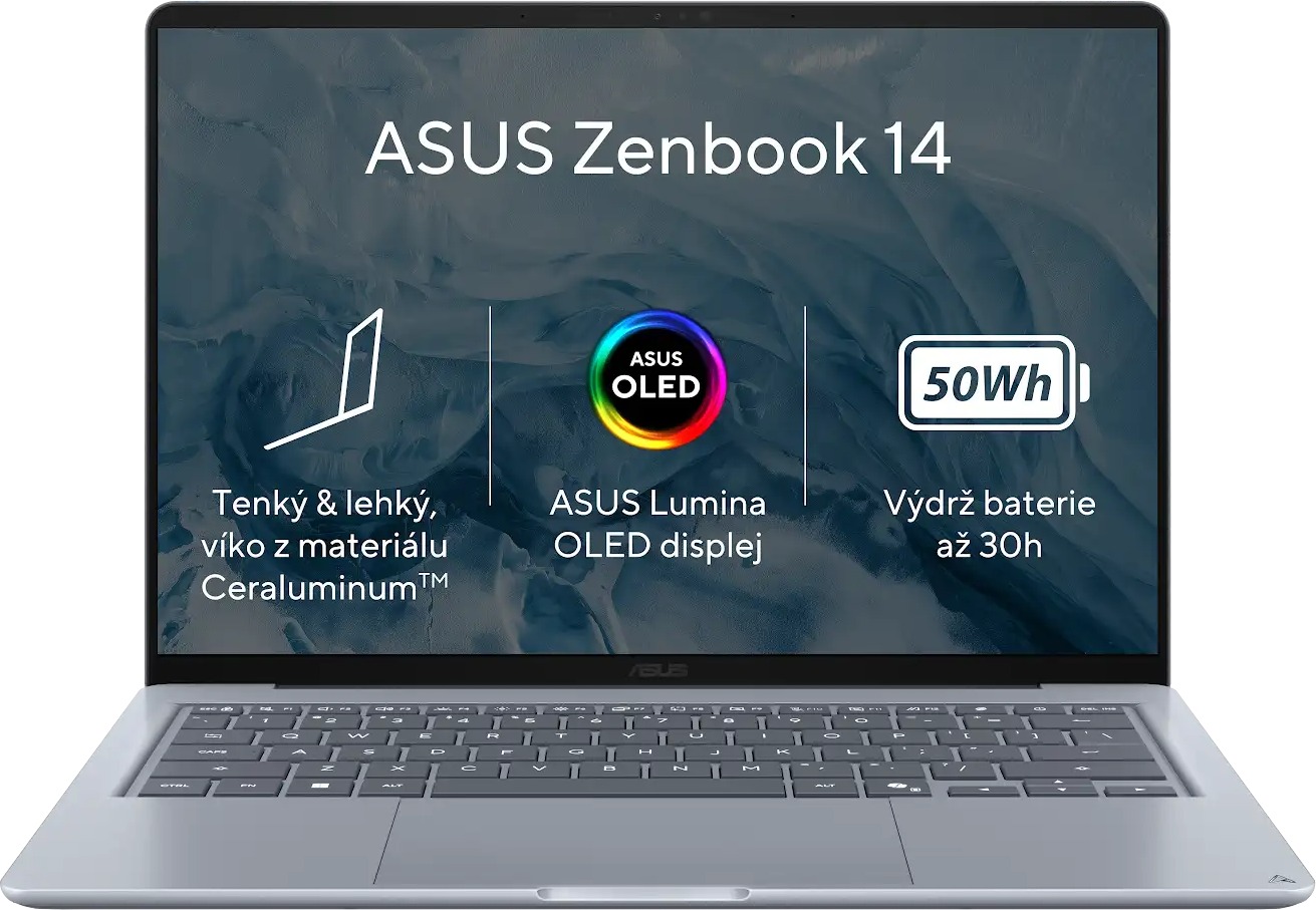 ASUS Zenbook 14 UX3480QA-OLED089W Arctic Blue celokovový (bez adaptéru)