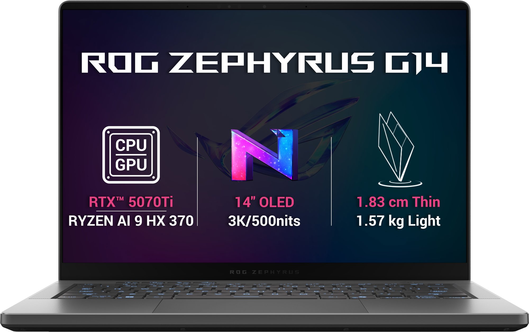 ASUS ROG Zephyrus G14 GA403WR-NEBULA109X v elegantním provedení Eclipse Gray.