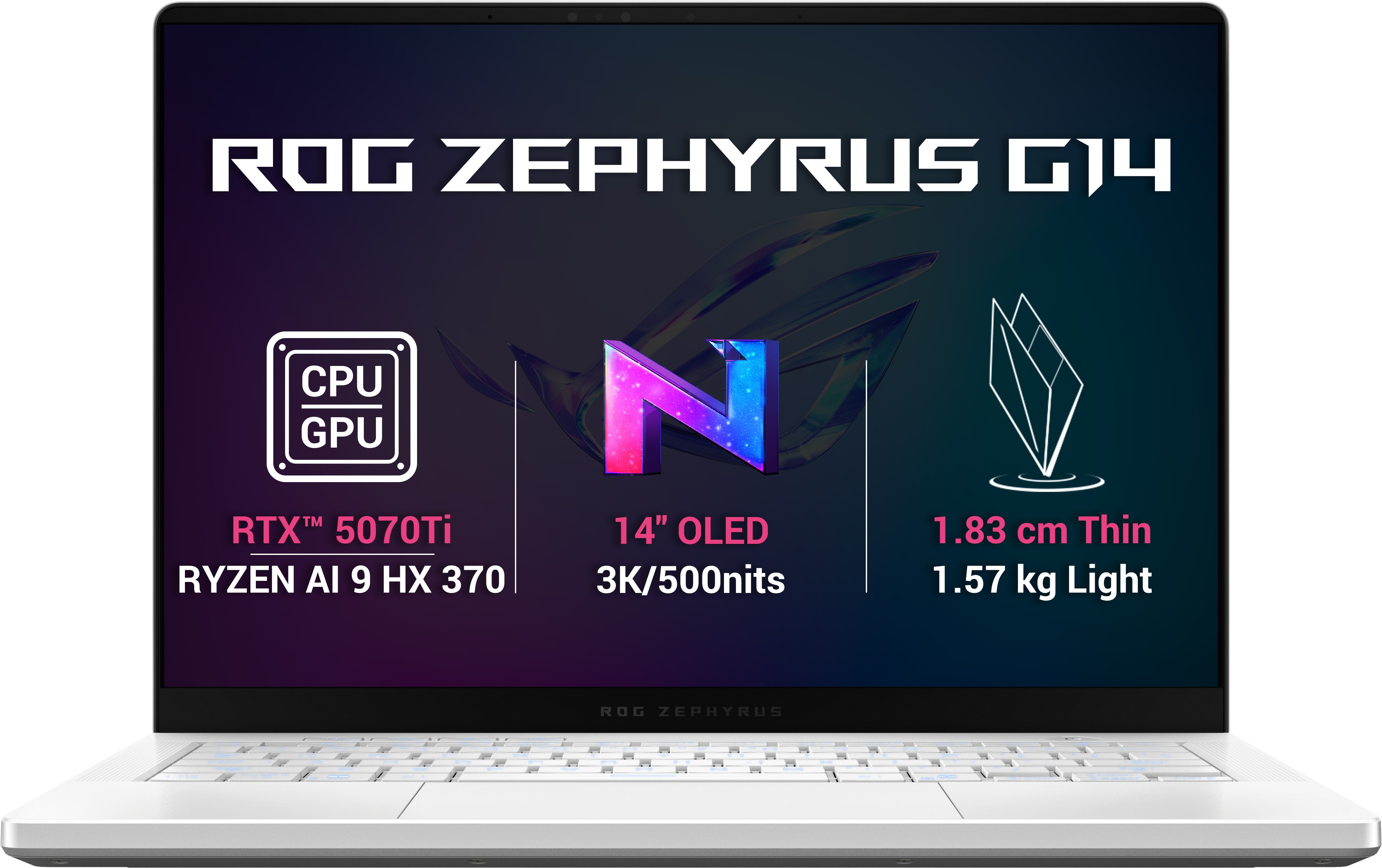 ASUS ROG Zephyrus G14 GA403WR-NEBULA112X v barvě Platinum White