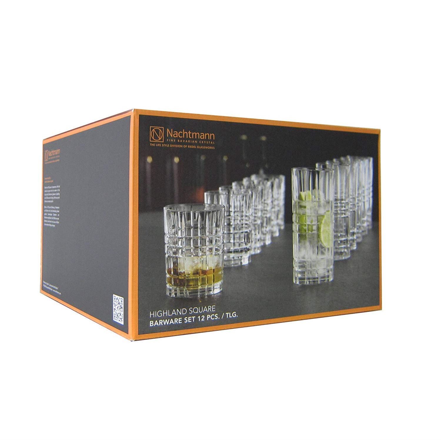 Nachtmann Sada sklenic 12 ks whisky 345 ml, Longdrink 445 ml HIGHLAND SQUARE 101754