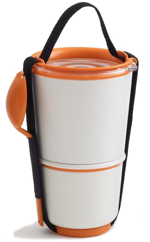 BLACK+BLUM Svačinový box LunchPot Appetit 800ml, bílý/oranžový