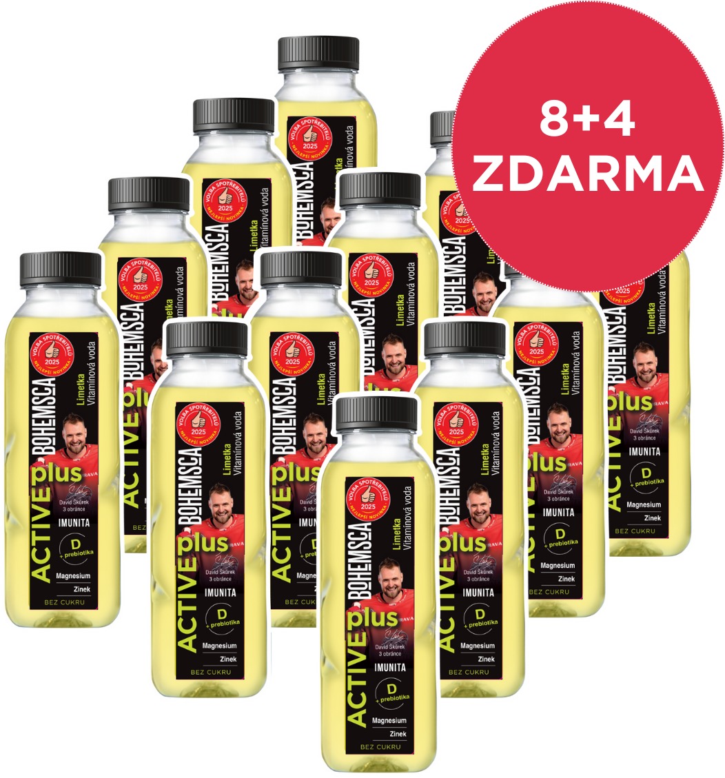 Bohemsca Active Plus vitamínová voda Limetka 12× 500 ml