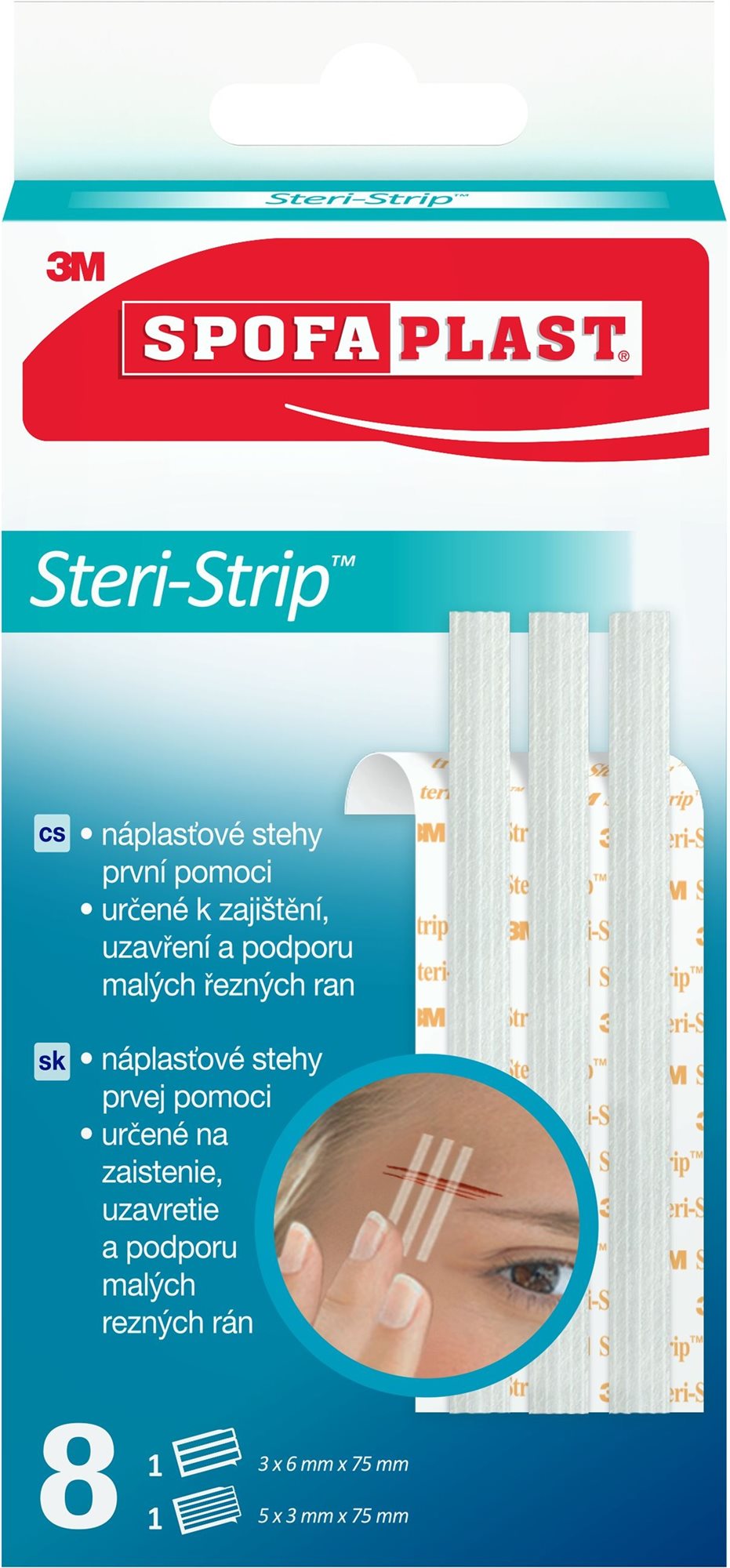 Spofaplast Steri-Strip náplasťové stehy 801, 8 kusů