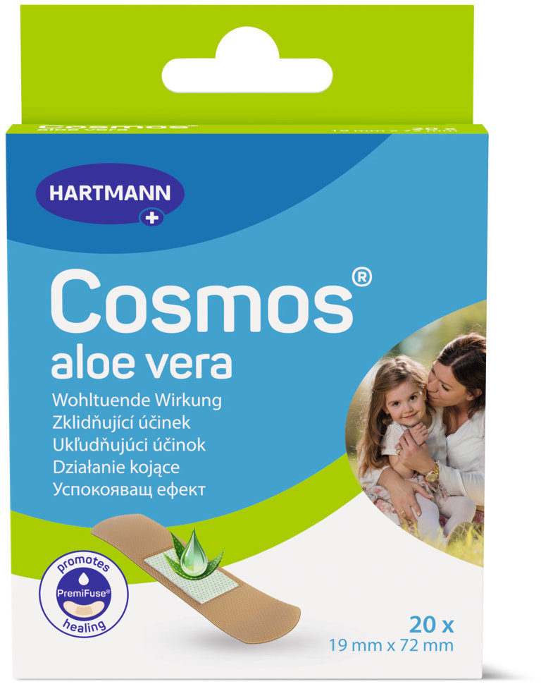 COSMOS Náplast s aloe vera 19 × 72 mm, 20 ks