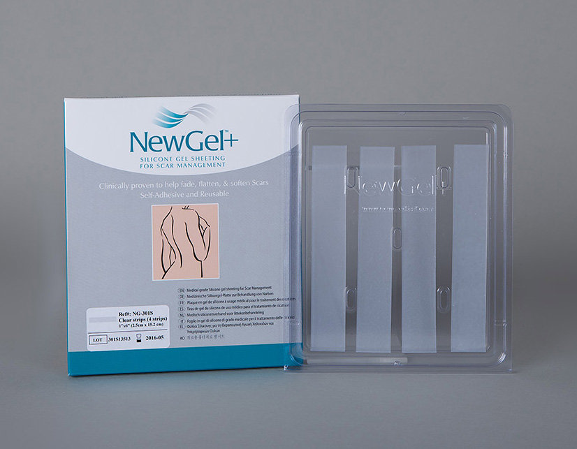 NEW GEL+ Průhledná náplast ve tvaru proužku 4 ks
