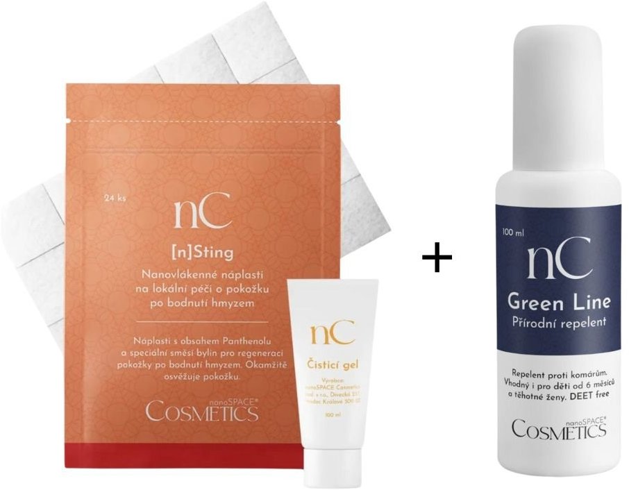 NanoSPACE Cosmetics Anti-komár set: repelent a náplasti s gelem