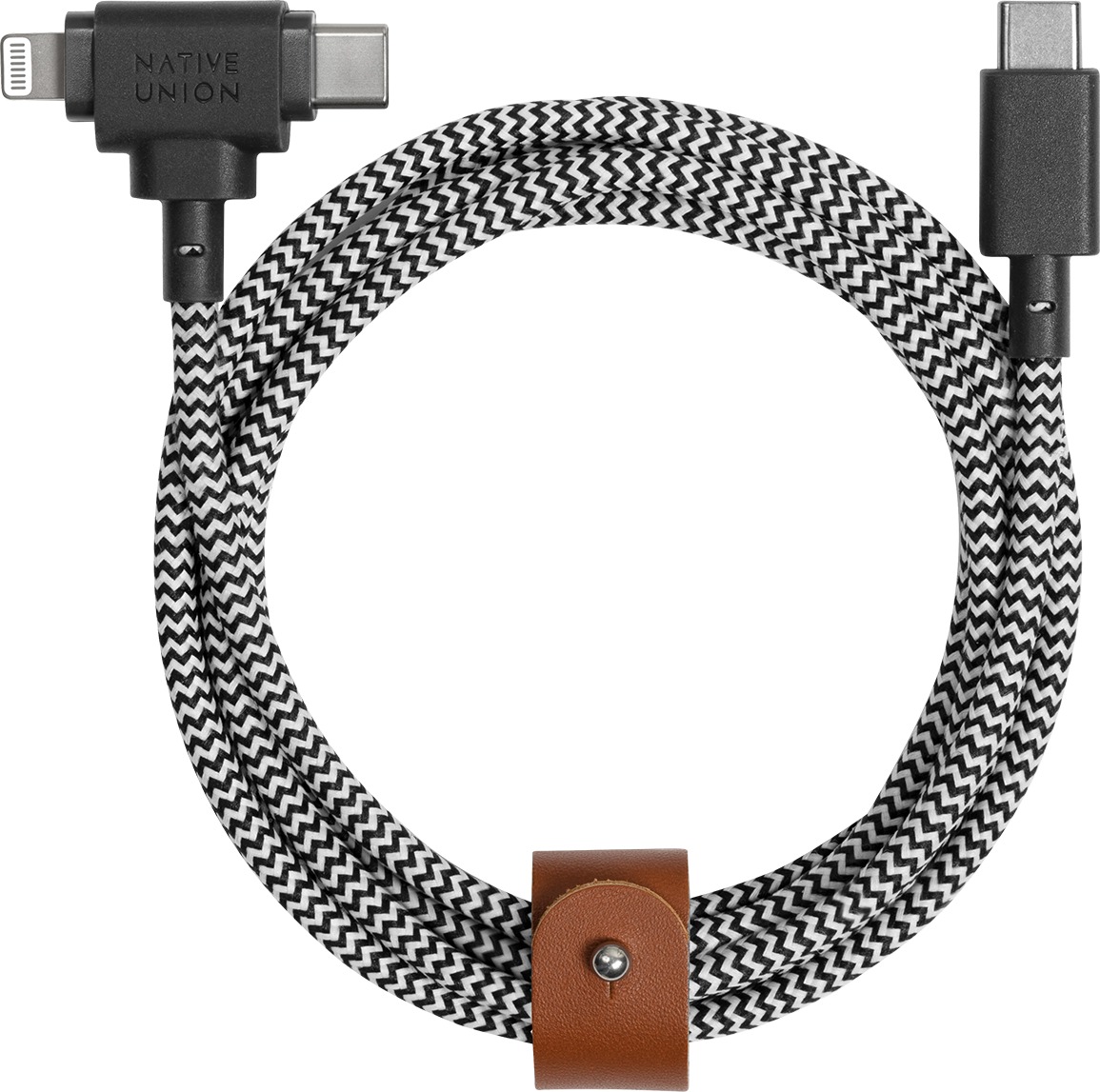 Native Union Belt Universal Cable (USB-C – Lighting/USB-C) 1.5m Zebra