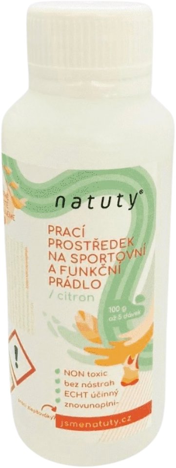 Natuty Prací prostředek na sportovní a funkční prádlo s vůní citronu Jsme natuty, 100 ml