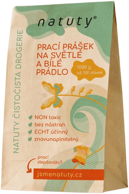 Natuty Prací prášek na světlé a bílé prádlo Jsme natuty 1000 g