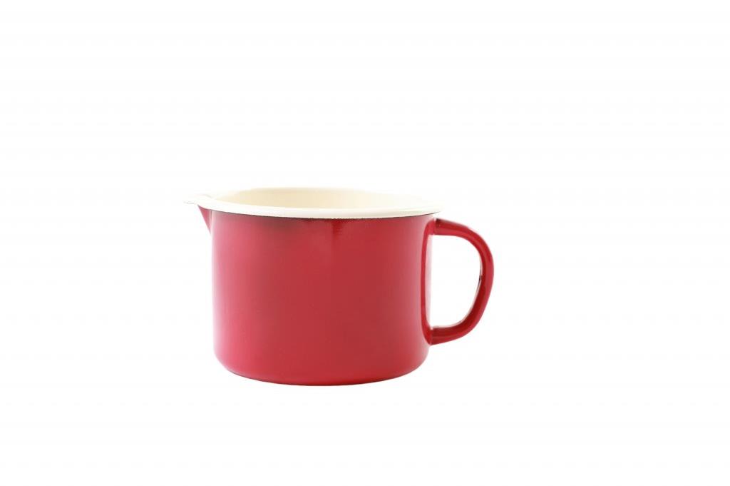 Olymp, elegant bordó, smaltovaný hrnek s výlevkou 12 cm, 1 l