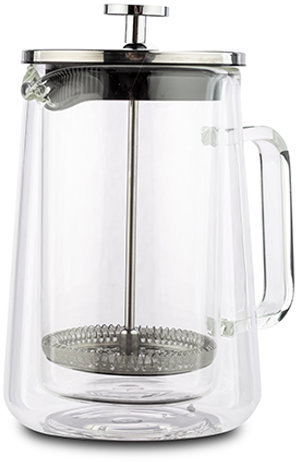 NAVA Greece Dvoustěnný skleněný french press 1000 ml