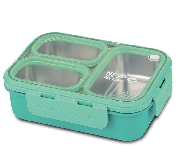NAVA Greece Nerezový bento box 800 ml - tyrkysový