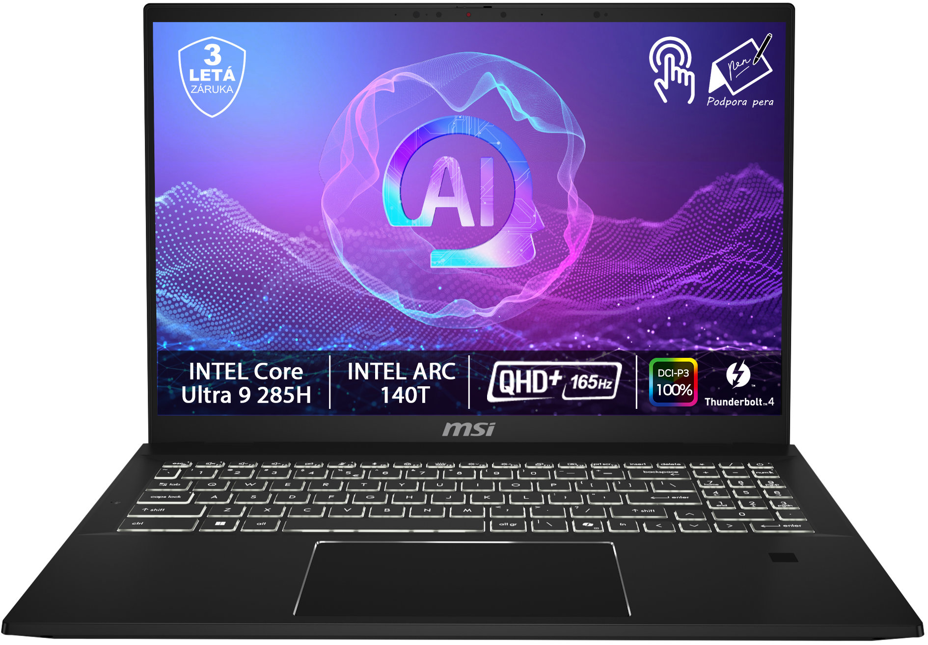 Celokovový notebook MSI Summit 16 AI Evo A2HMTG-045CZ