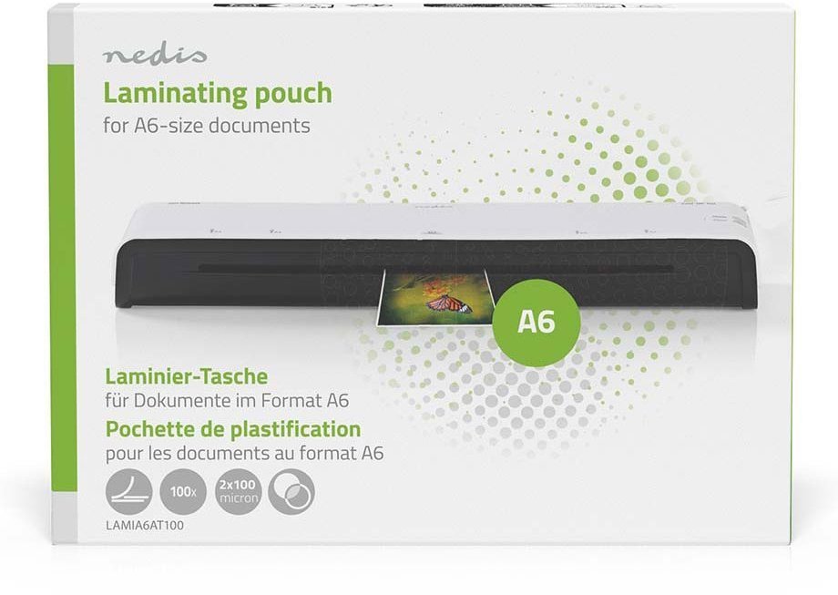 Laminující fólie NEDIS A6/200 lesklé - balení 100 ks