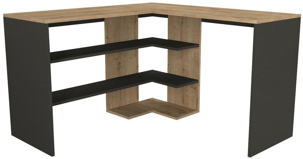 Rohový psací stůl ABSOLUTE v kombinaci sapphire a antracit