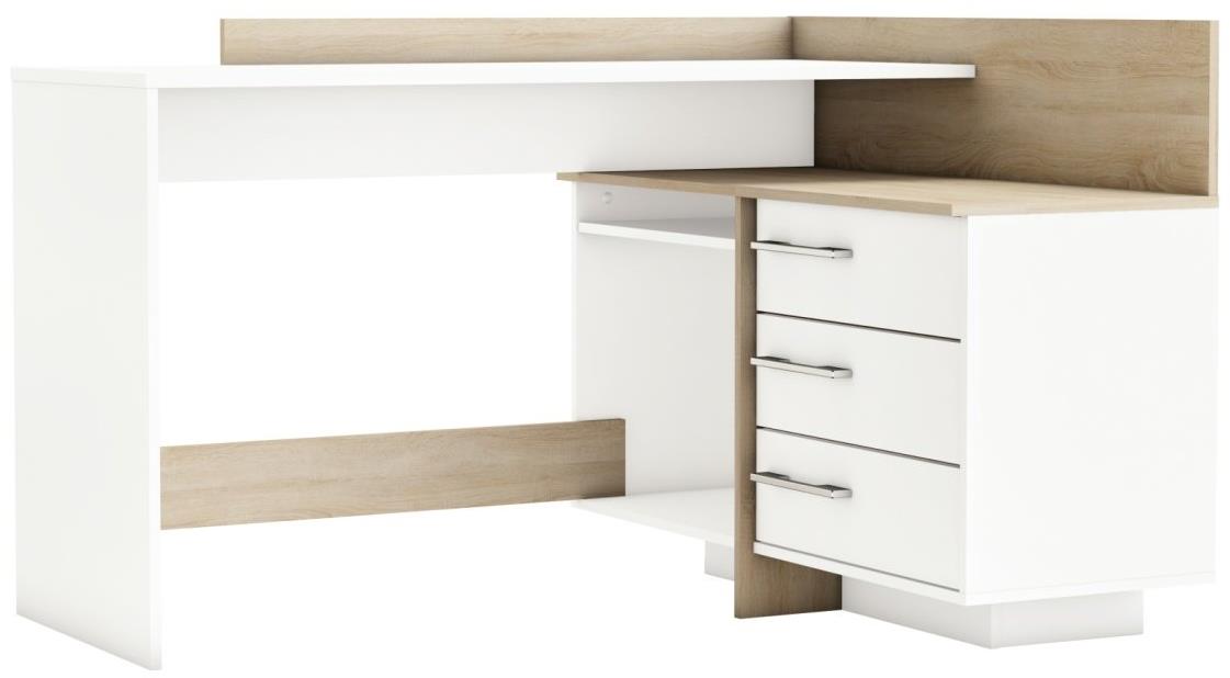 Kancelářský stůl Elphin v bílé a dub sonoma