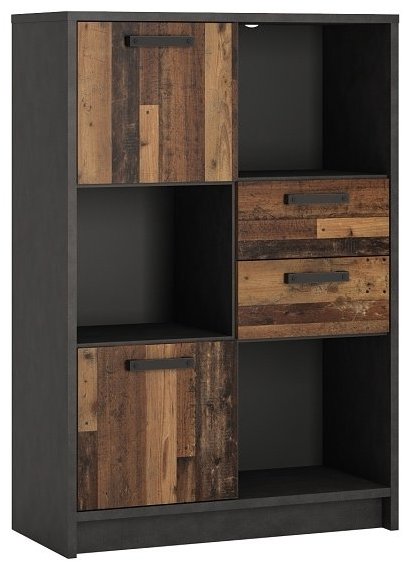 Nízký regál LIVANA 2D2S v tmavé barvě