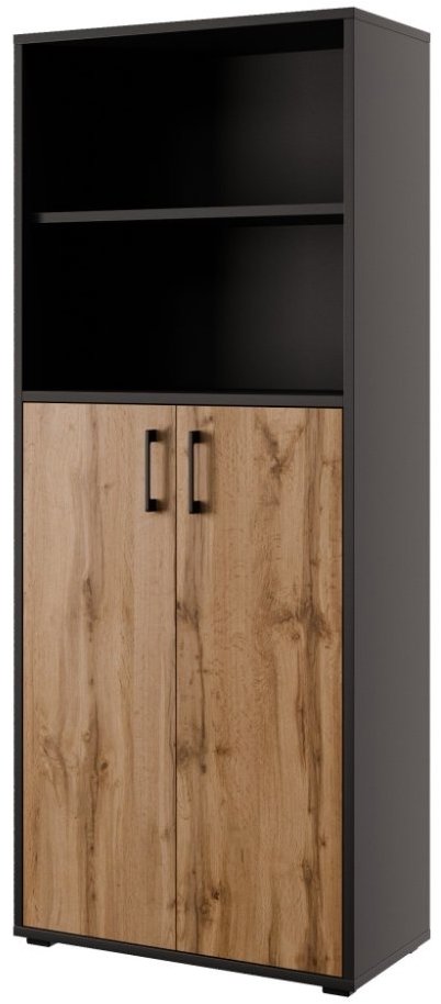 Regál Nejlevnější nábytek Gianni Premium s dvířky typ 1 v antracitovém provedení