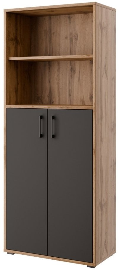 Regál Nejby Gianni Premium s dvířky typ 1 v dubu wotan a antracit