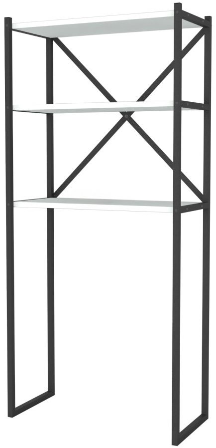 Kovový regál Nejlevnější nábytek v černé/bílé barvě