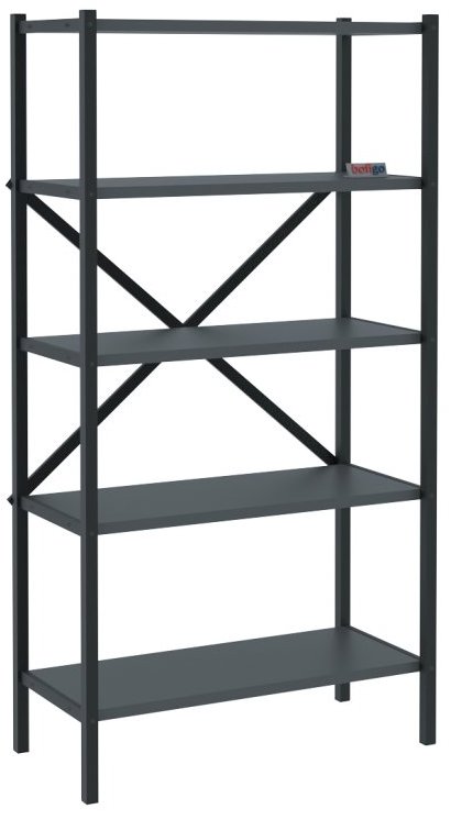 Kovový regál Ivelgar v černém/antracitovém provedení