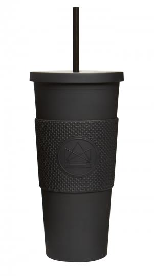 Neon Kactus Pohár na pití s brčkem 625 ml černý