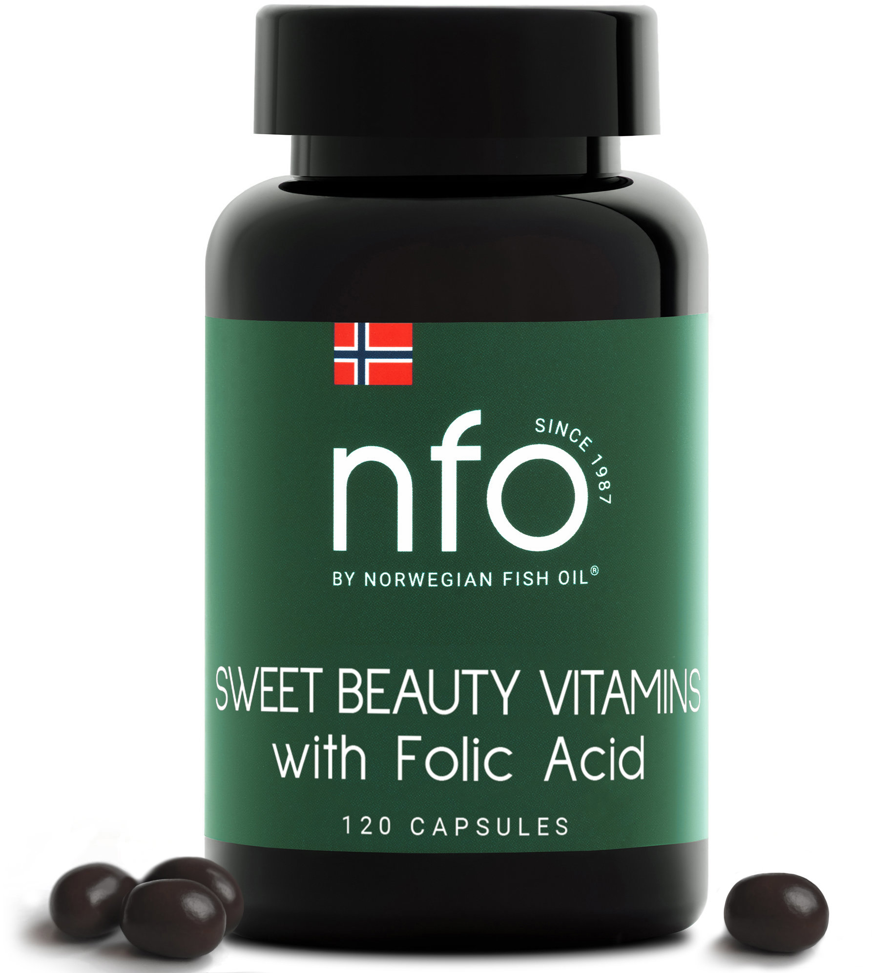 NFO Sweet Beauty Vitamins multivitaminový komplex nové generace s kyselinou listovou 120 kapslí