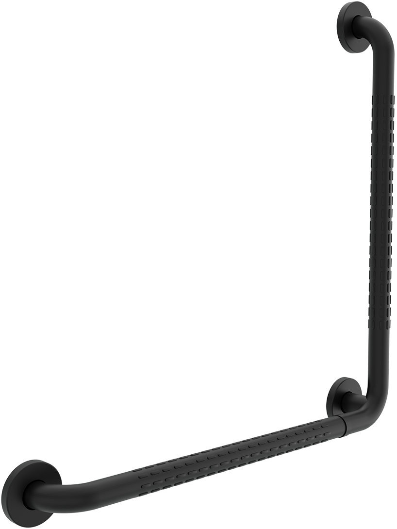 Nimco Bezpečnostní madlo do koupelny a WC černé lomené – 60 cm nerez nosnost 150 kg BMLC-906060-90