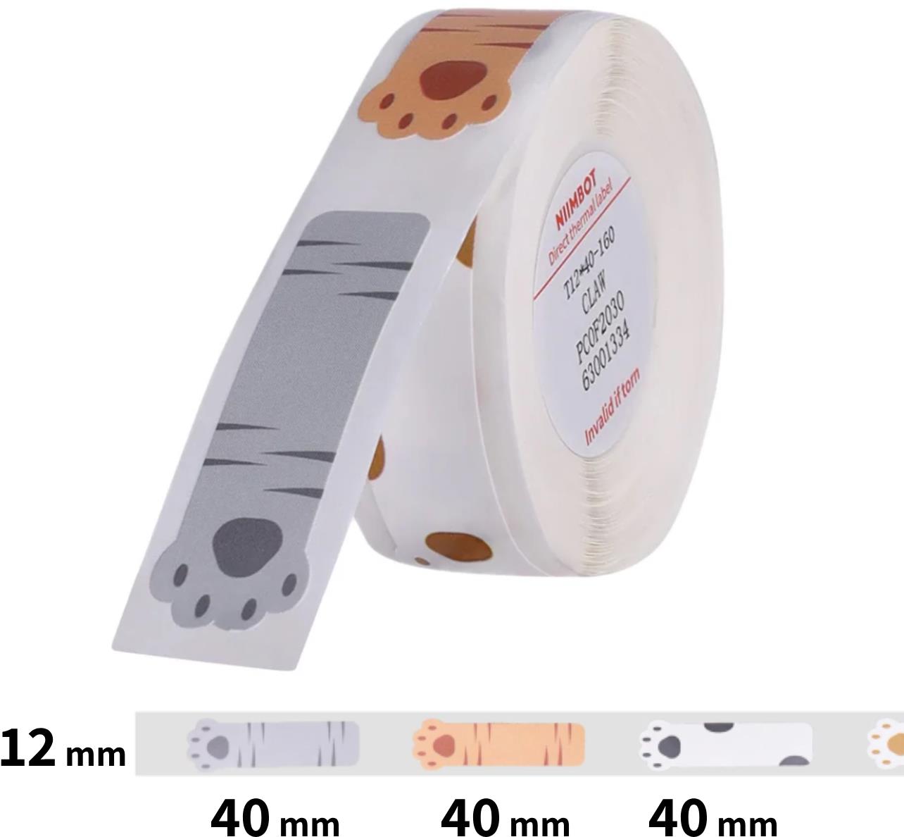 Niimbot štítky T 12x40mm 160ks Tlapky pro D11, D11-M, D110, D110-H