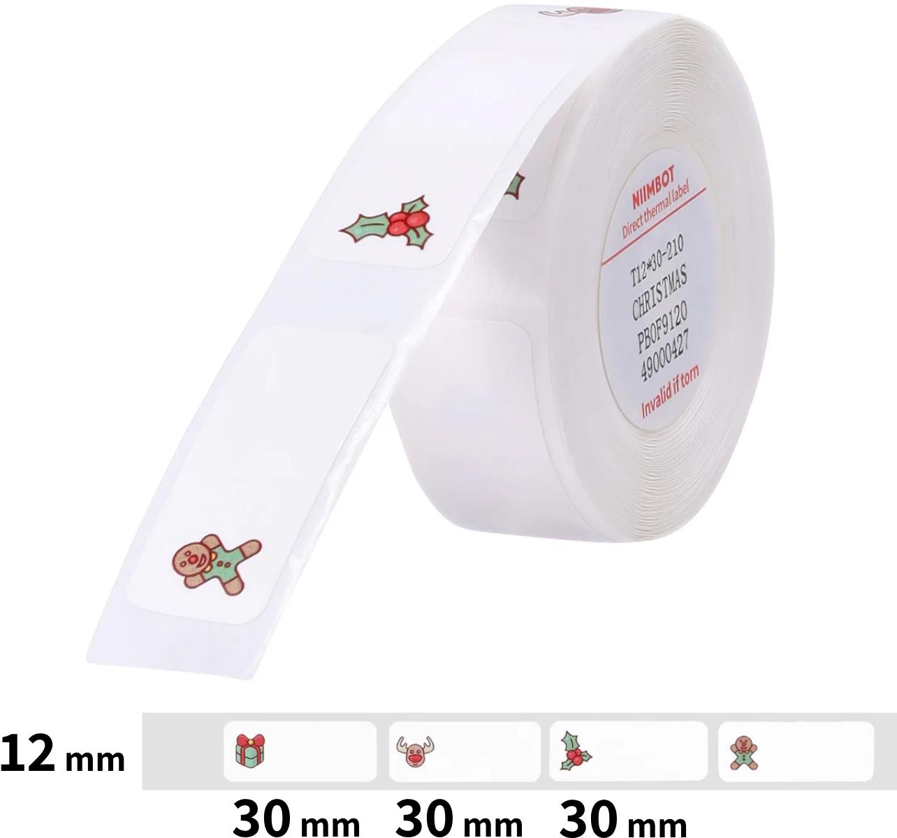 Niimbot štítky T 12x30mm 210ks Vánoce pro D11, D11-M, D110, D110-H