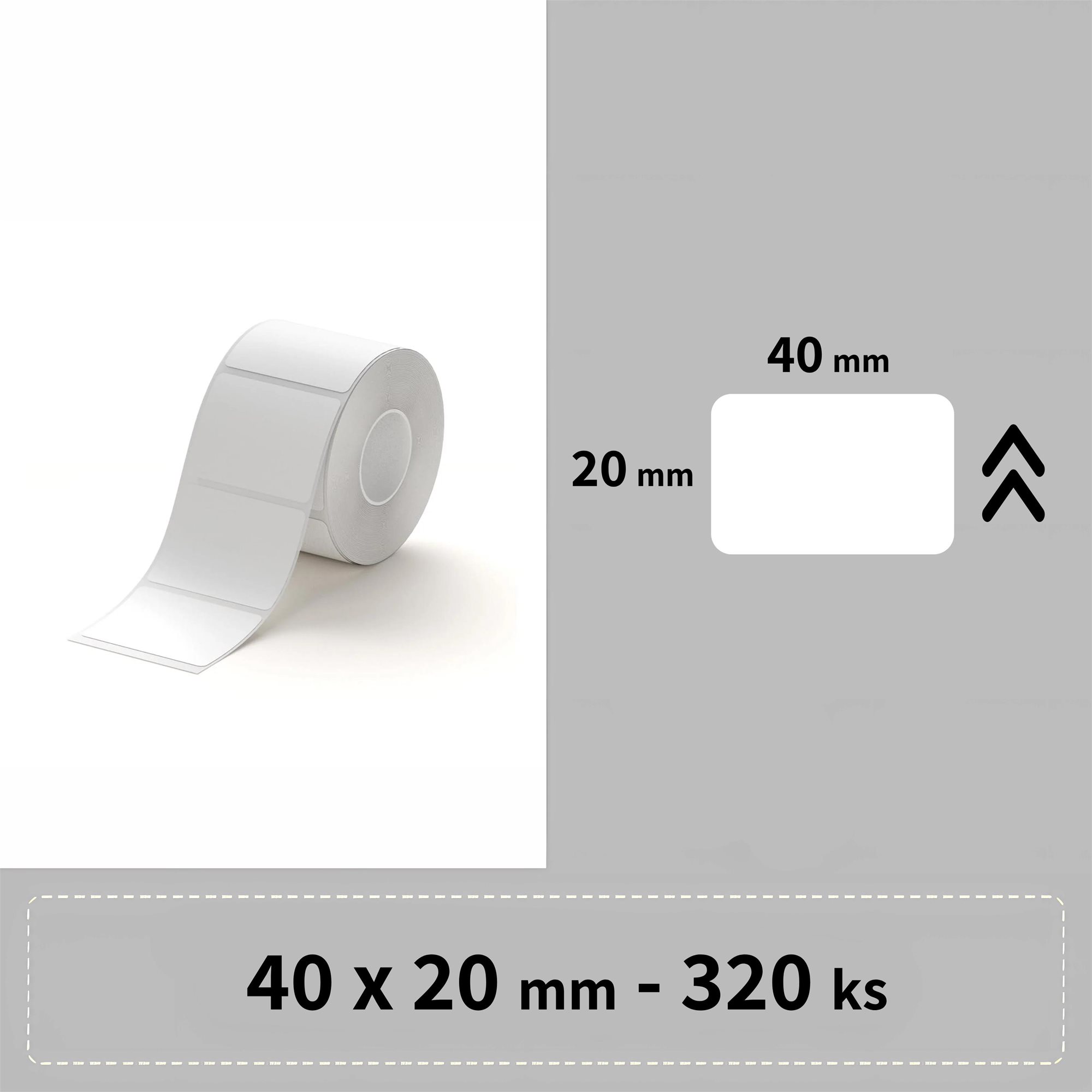 Niimbot štítky R 40x20mm 320ks Bílé pro B21, B21S, B3, B1S