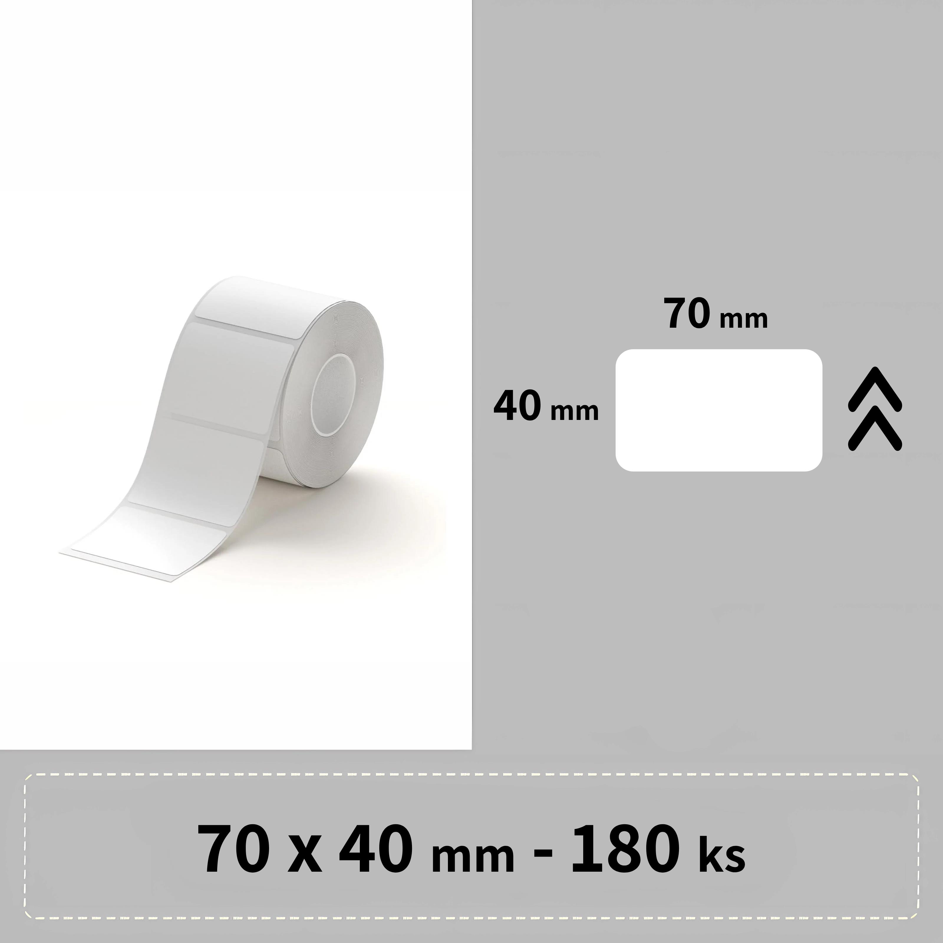 Niimbot štítky RP 70x40mm 180ks Bílé pro B3S