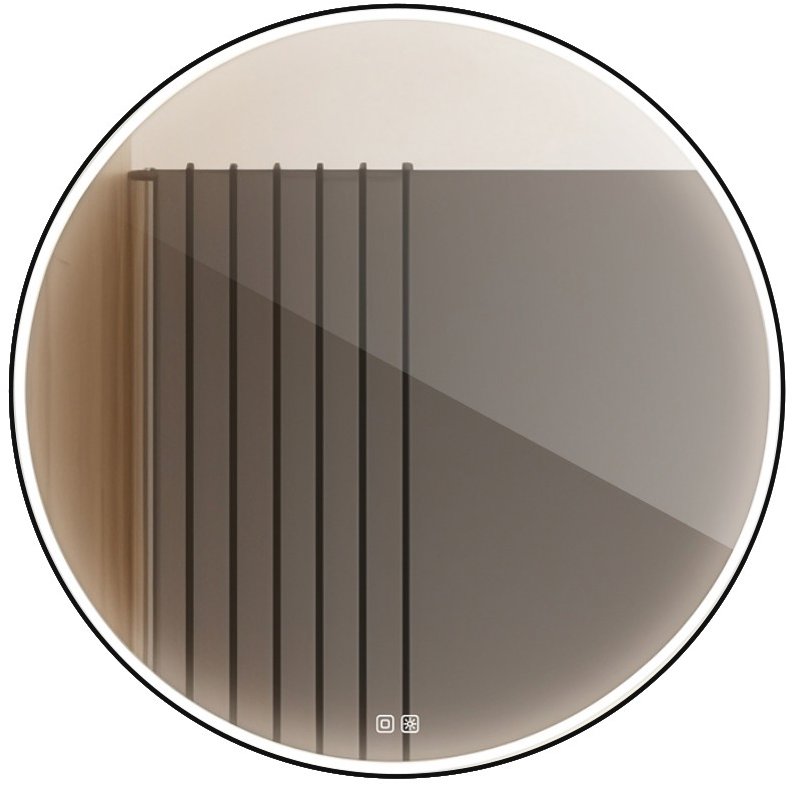Nimco LED zrcadlo 60 cm kulaté černé – dotykové s nastavením jasu a barvy ZPC 28000RVX-90