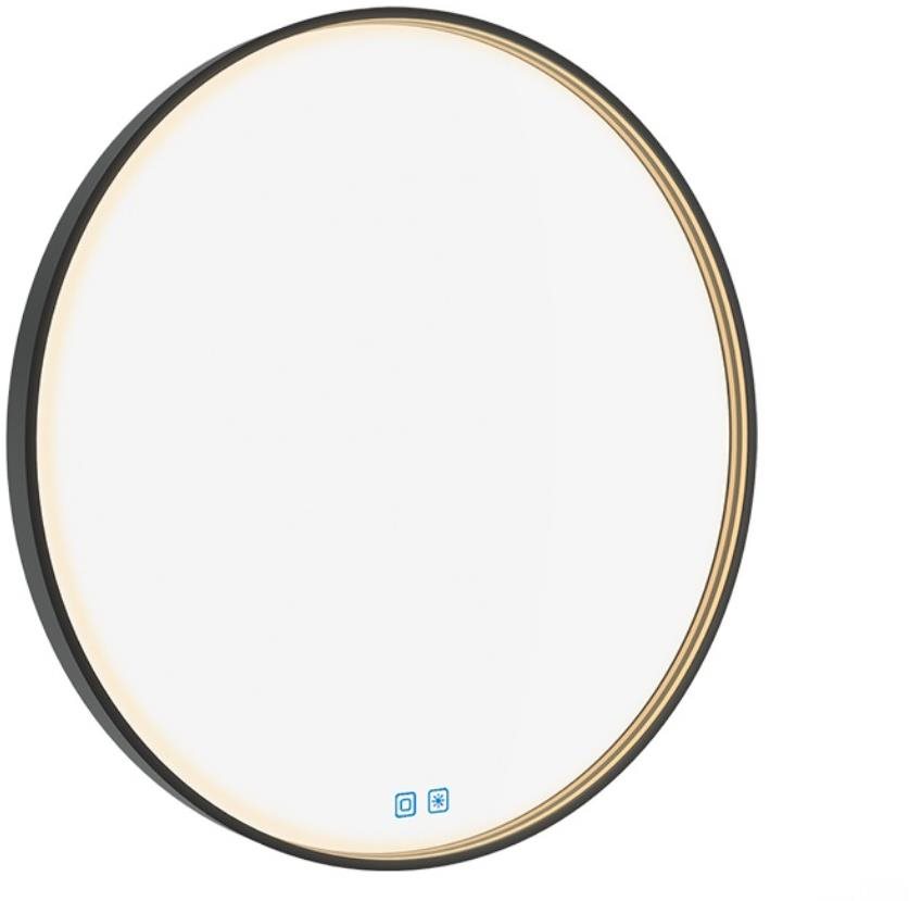 Nimco LED zrcadlo 60 cm kulaté černé – dotykové s nastavením jasu a barvy ZPC-31000RVX-90