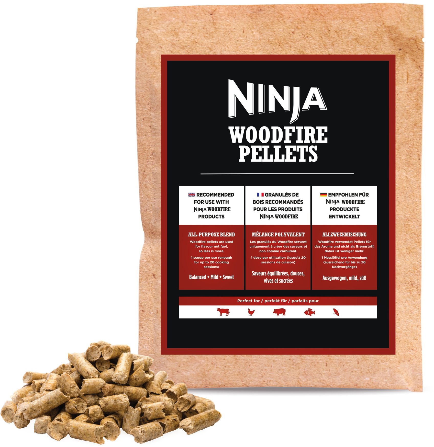 Ninja® XSKOGAPLT2EU Woodfire pelety - směs třešeň, javor a dub, 900 g