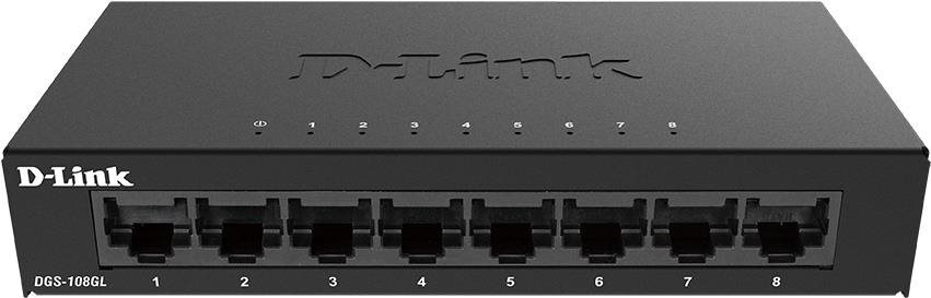 D-Link DGS-108GL - Rychlý a spolehlivý 8-portový switch