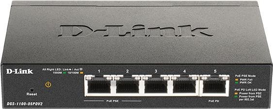 D-Link DGS-1100-05PDV2 kompaktní switch s PoE