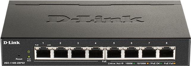 D-Link DGS-1100-08PV2 - 8-portový PoE switch