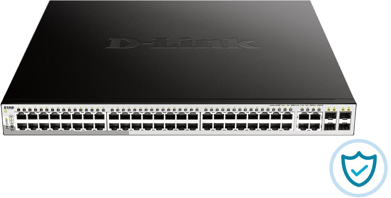 D-Link DGS-1210-52MP gigabitový switch s PoE+