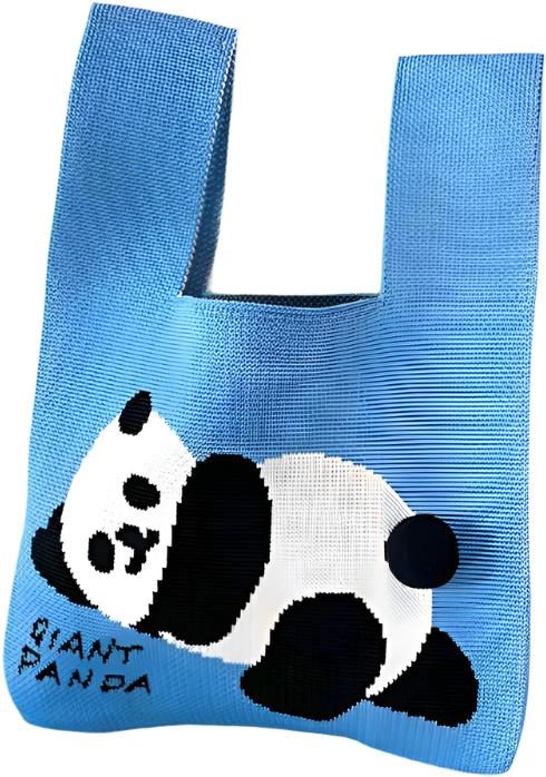 ANNAM Ležící panda tote bag modrá 35 × 20 cm