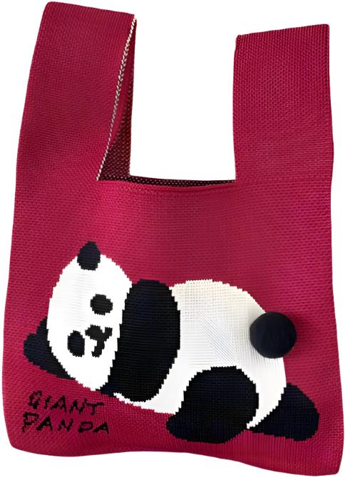 ANNAM Ležící panda tote bag červená 35 × 20 cm