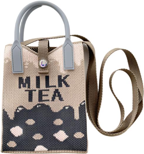ANNAM Mini taška crossbody khaki mléčný čaj 25 × 11 cm