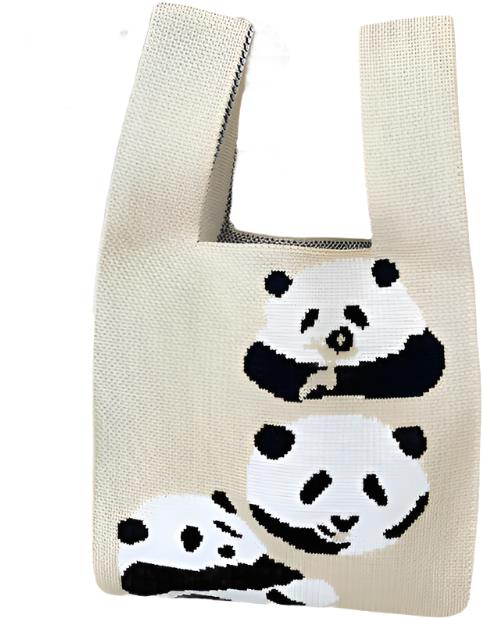 ANNAM Panda tote bag béžová 35 × 20 cm