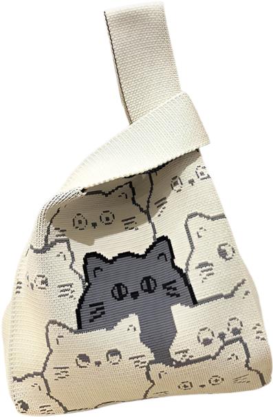 ANNAM Tote bag béžová kočky 35 × 20 cm
