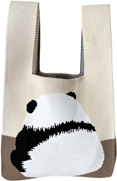 ANNAM Panda tote bag khaki 35 × 20 cm